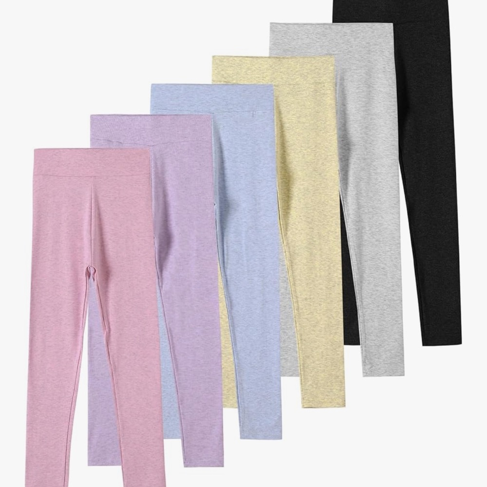 55. NEW Chicduo 6 pack Girls High Wasted Stretchy Leggings